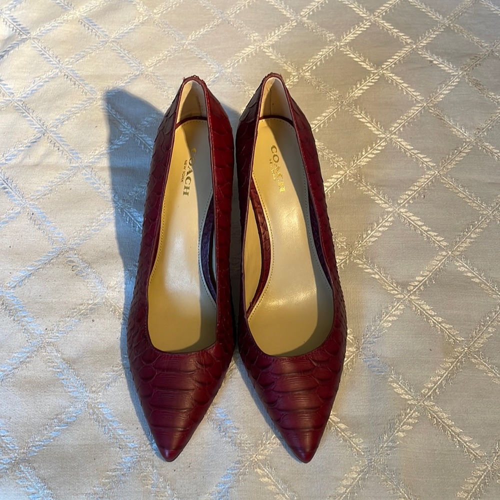 Coach Snake Leather Pump, like new, size 8.5